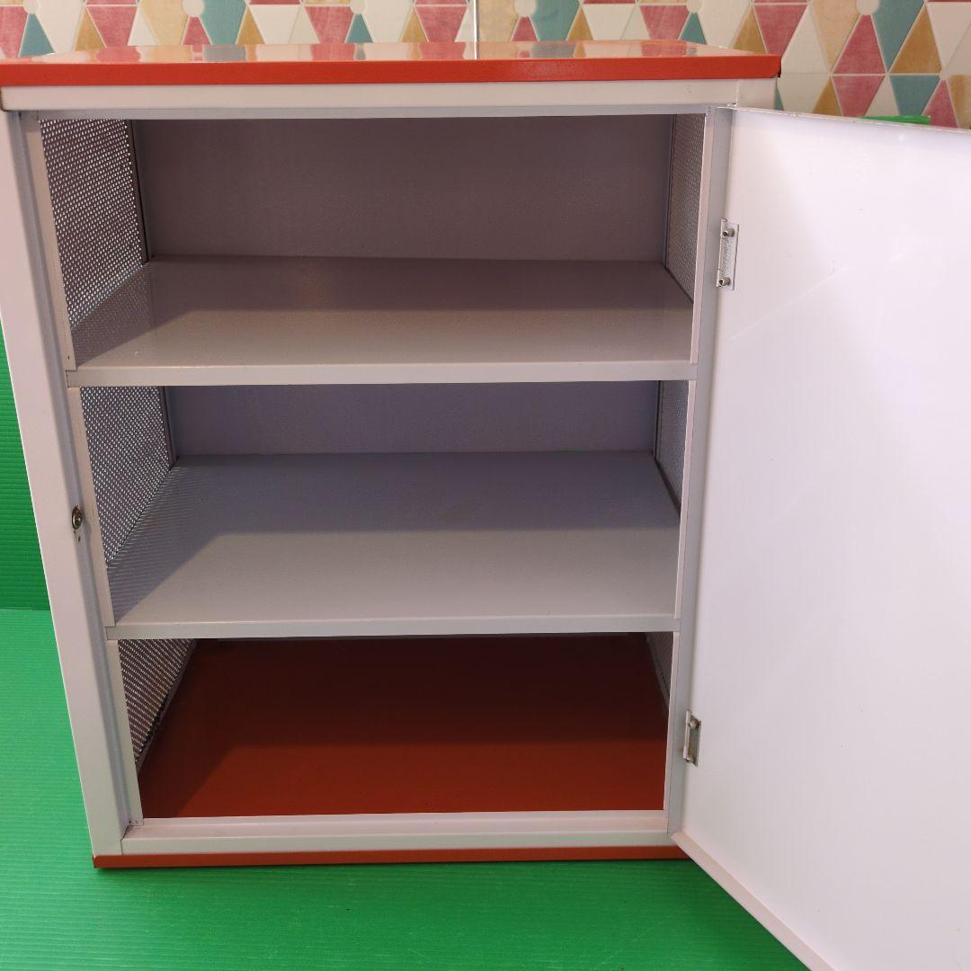 昭和レトロ　食品蚊帳　収納庫　スチール　Vintage　古道具