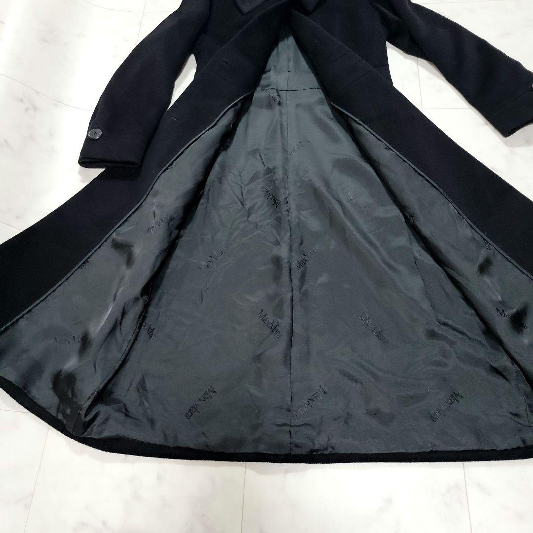 美品【Max Mara】マックスマーラ　白タグ　ロングコート　ブラック　カシミヤ