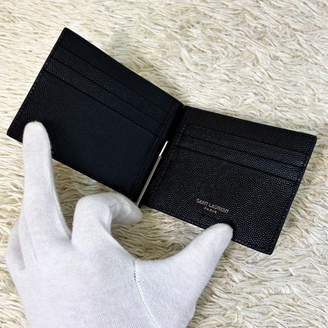 【未使用】サンローラン マネークリップ キャビアスキン YSL カサンドラ