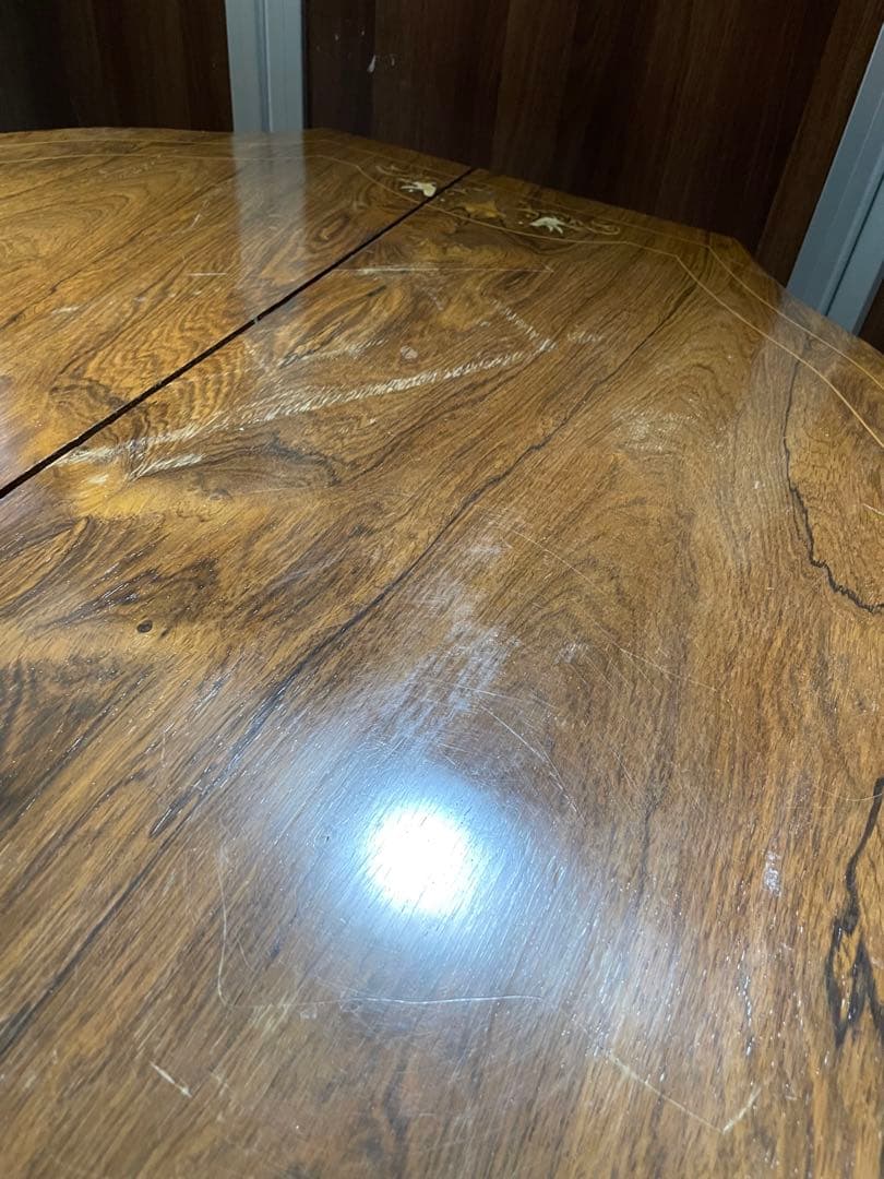 アンティーク家具　八角形木製ダイニングテーブル