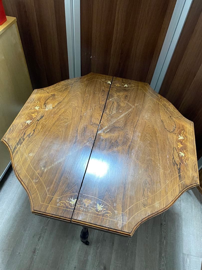 アンティーク家具　八角形木製ダイニングテーブル