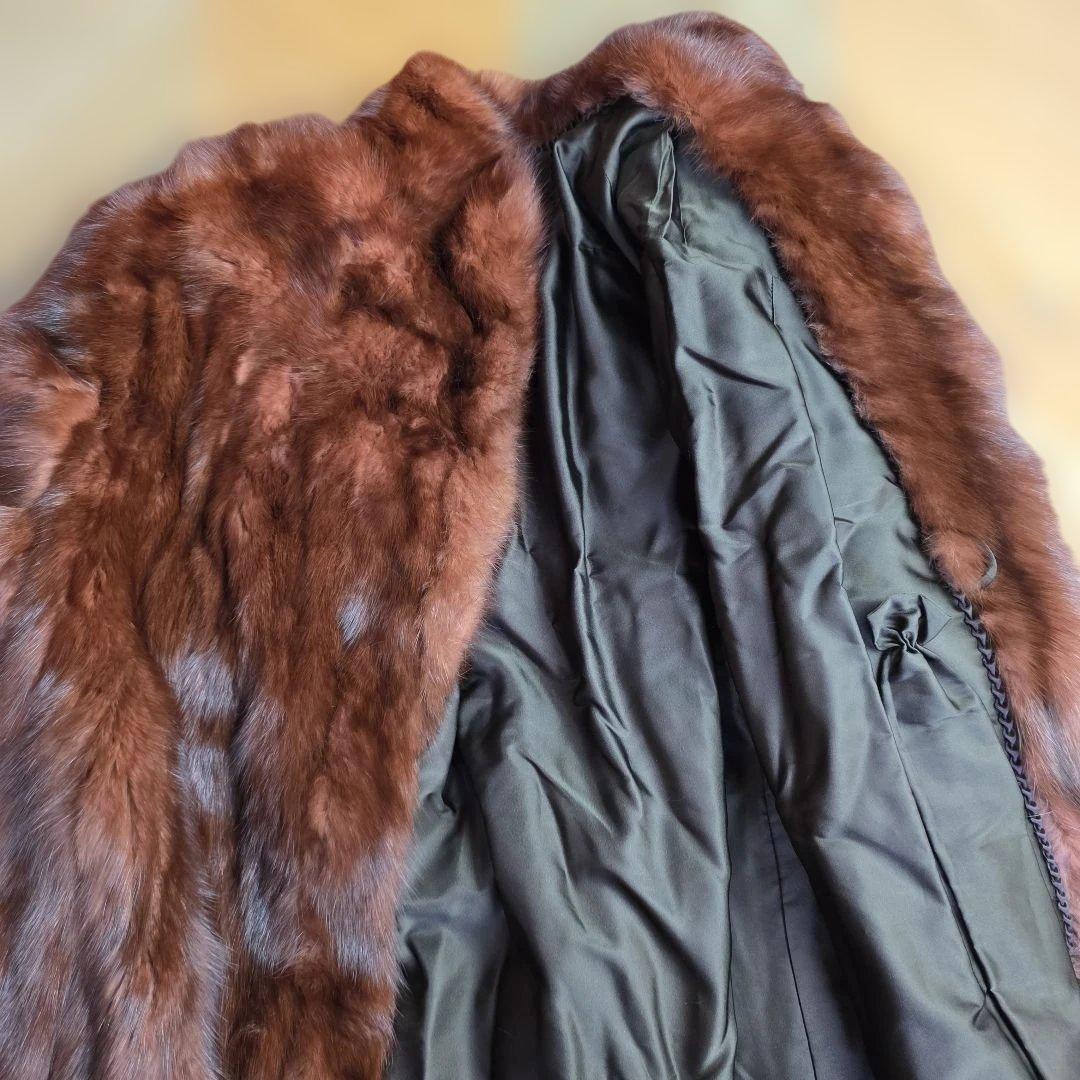最高級 美品 SOBOL ソボル ロシアンセーブル 毛皮 ロング コート