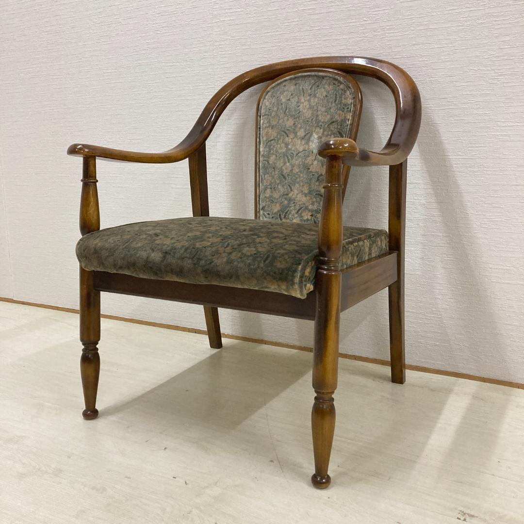 【オールドカリモク】コロニアル　一人掛けソファ　シングルソファ　椅子