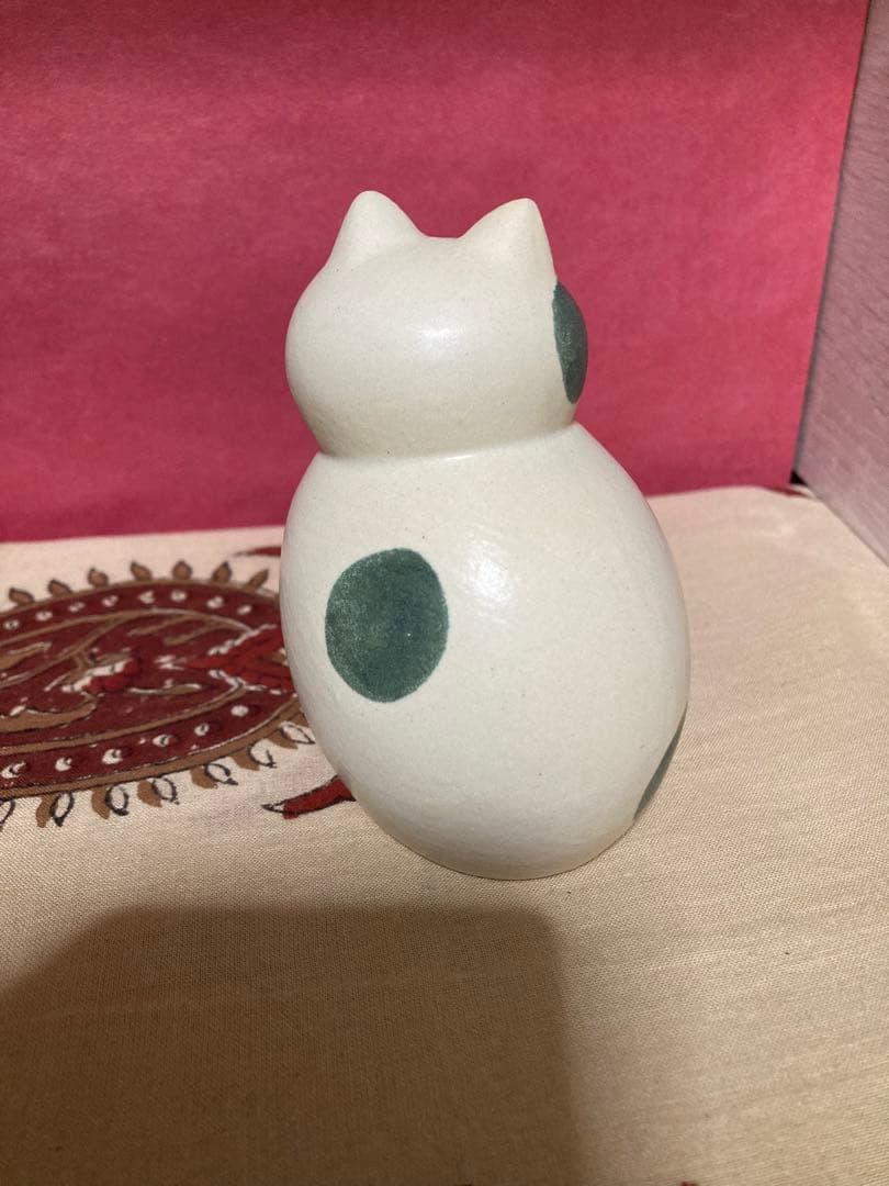 リサラーソン　ミア　ねこのぶち　グリーンベージュ