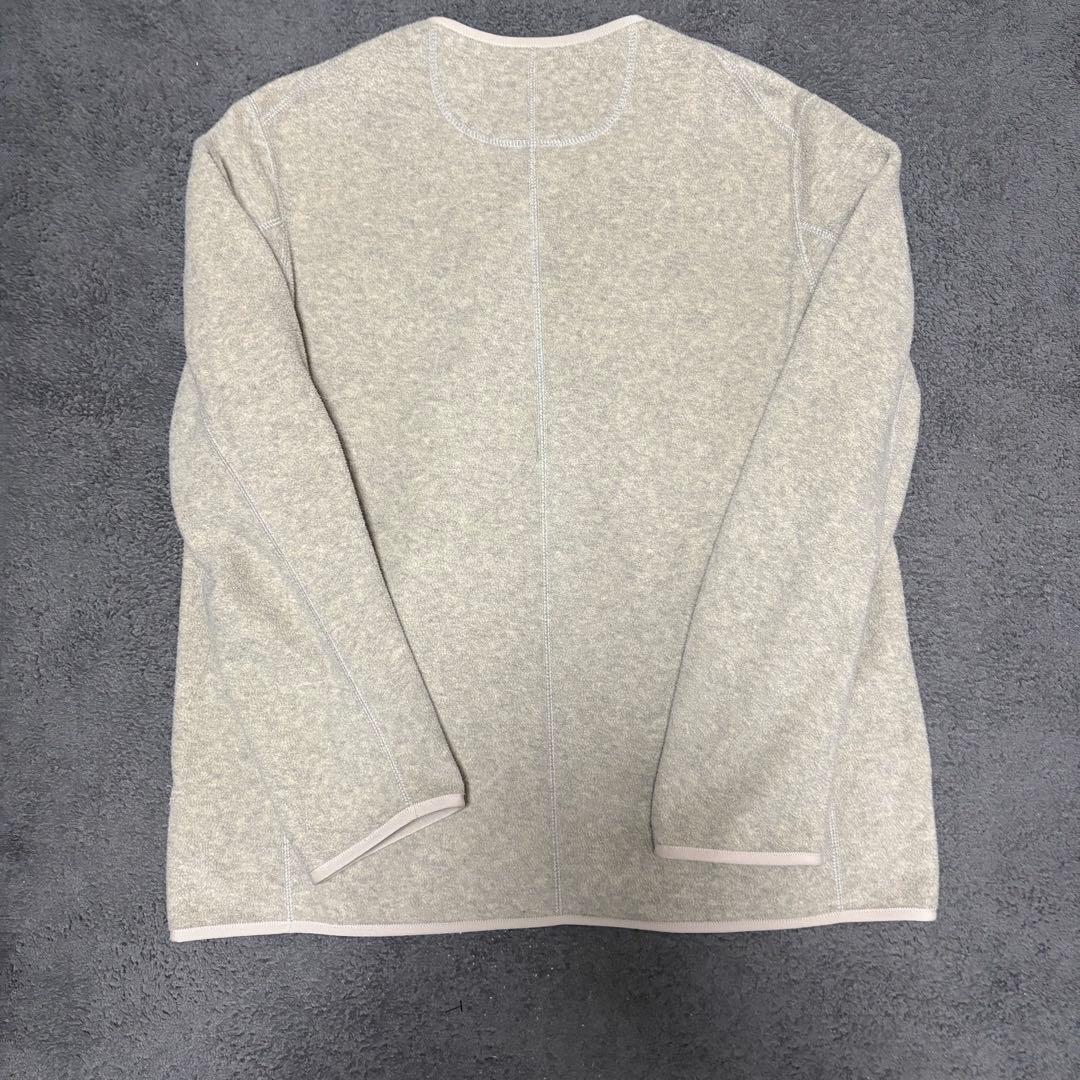 ダントン DANTON フリース カーディガン ノーカラー 42 XL マーブル