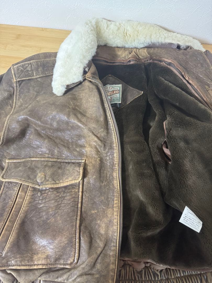 G-1 レザーフライトジャケット ボア襟・ライナー着脱可　羊革　vintage
