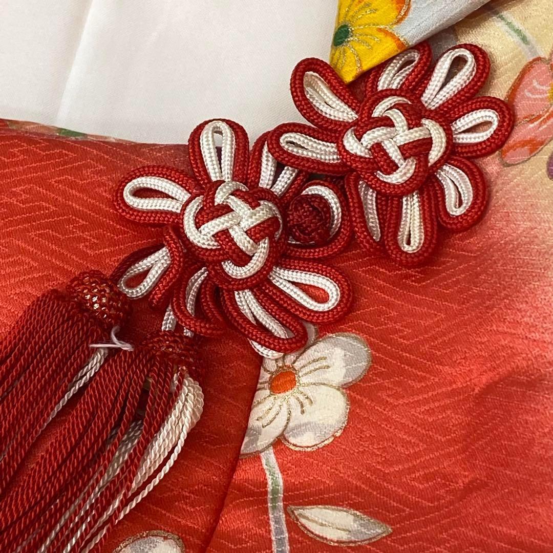 【着物と帯 時流】197ys◆3才女の子着物&被布コート+長襦袢バッグセット正絹