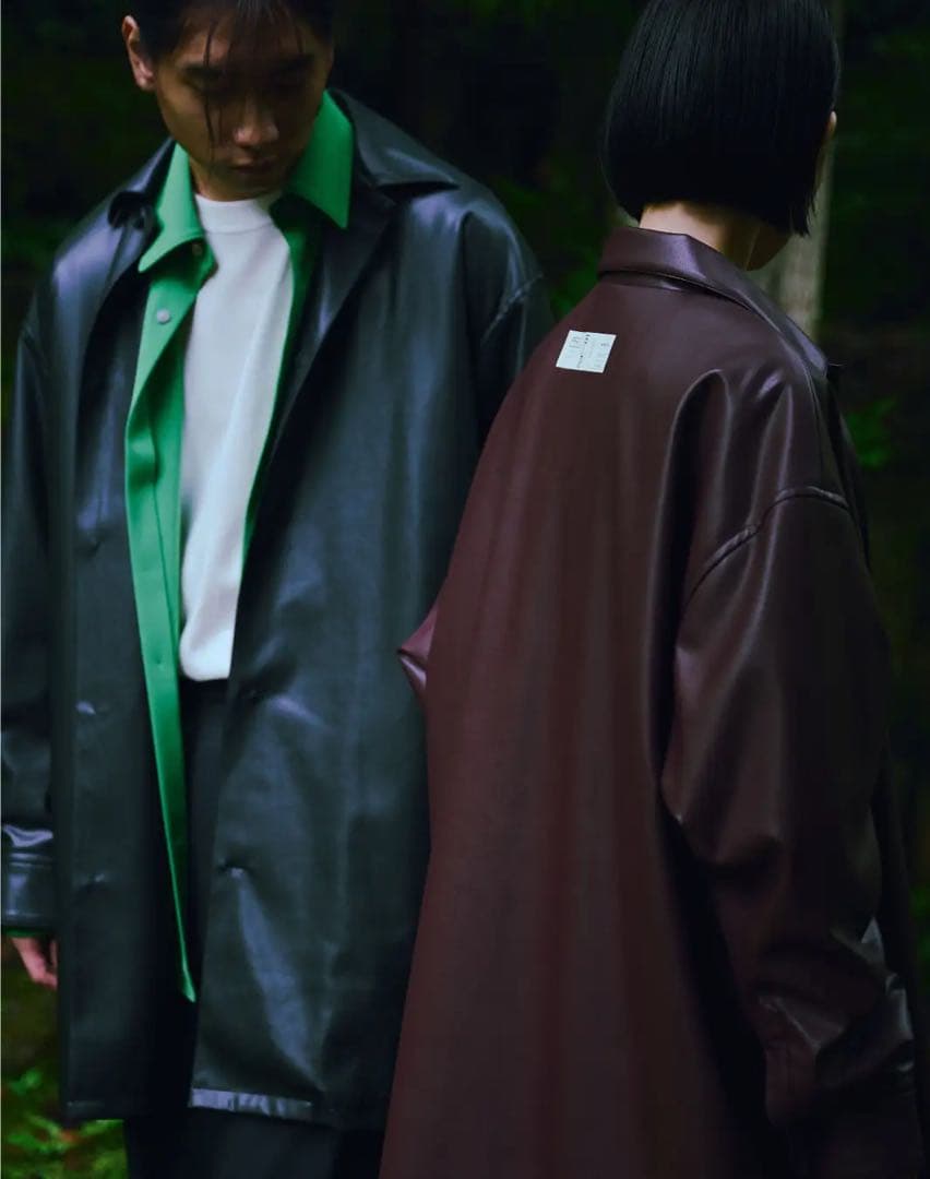 ジャケット・アウター AMERI FAKE LEATHER SHIRT JACKET