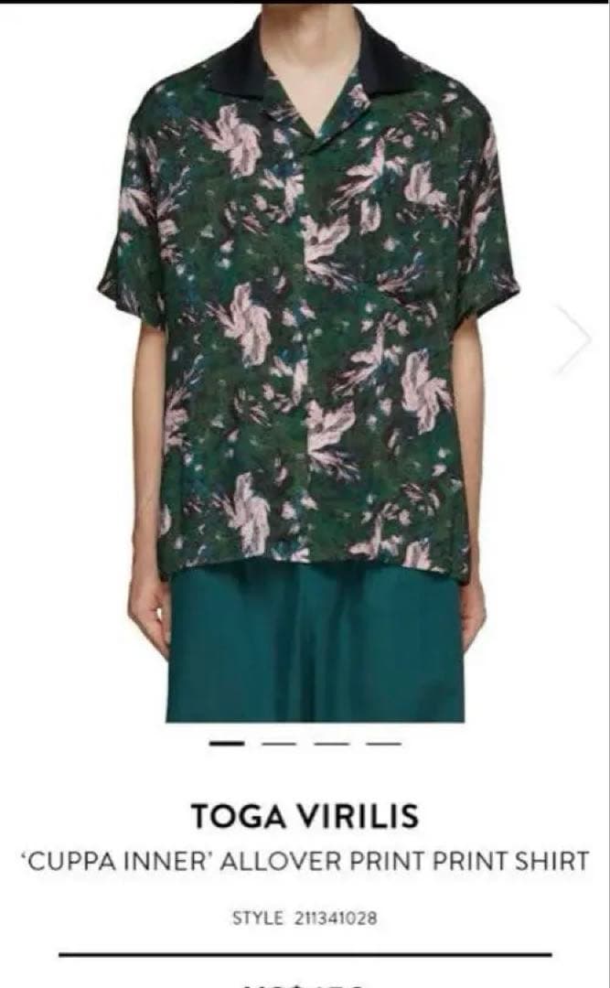 TOGA VIRILIS オープンカラーシャツ　柄シャツ