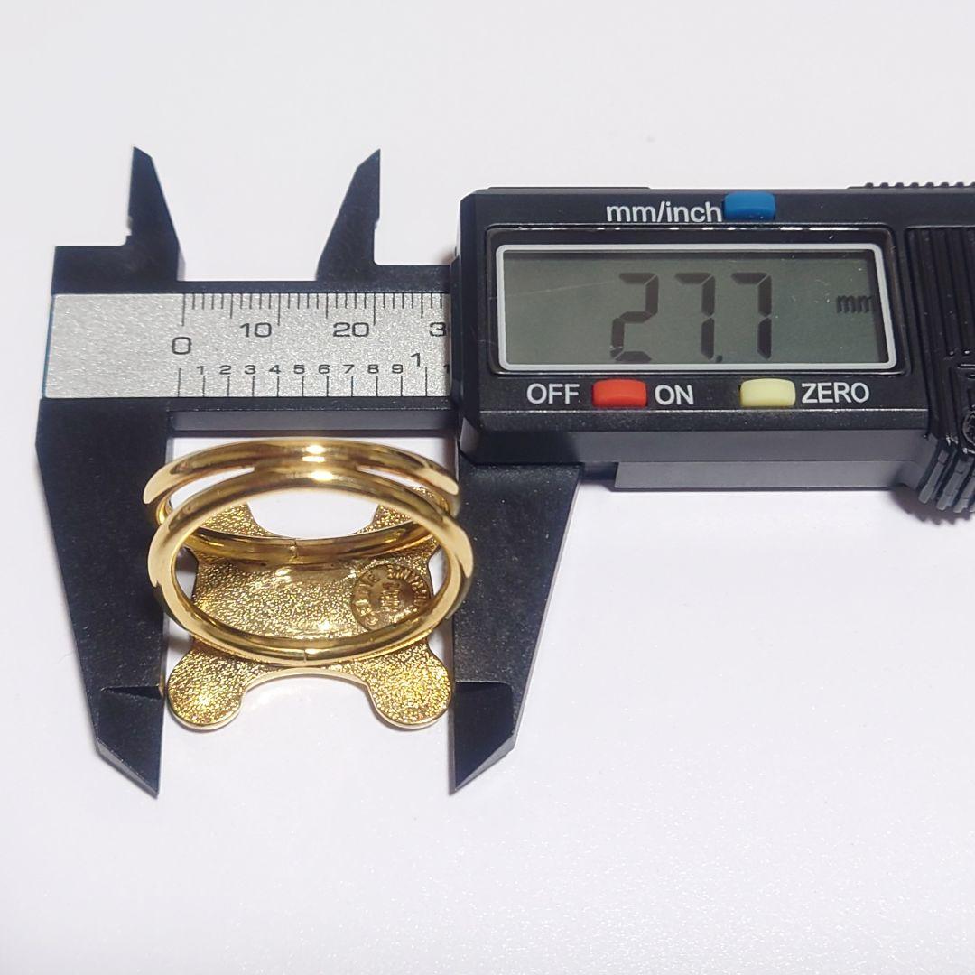 極美品 セリーヌ スカーフリング トリオンフ ゴールド HH1