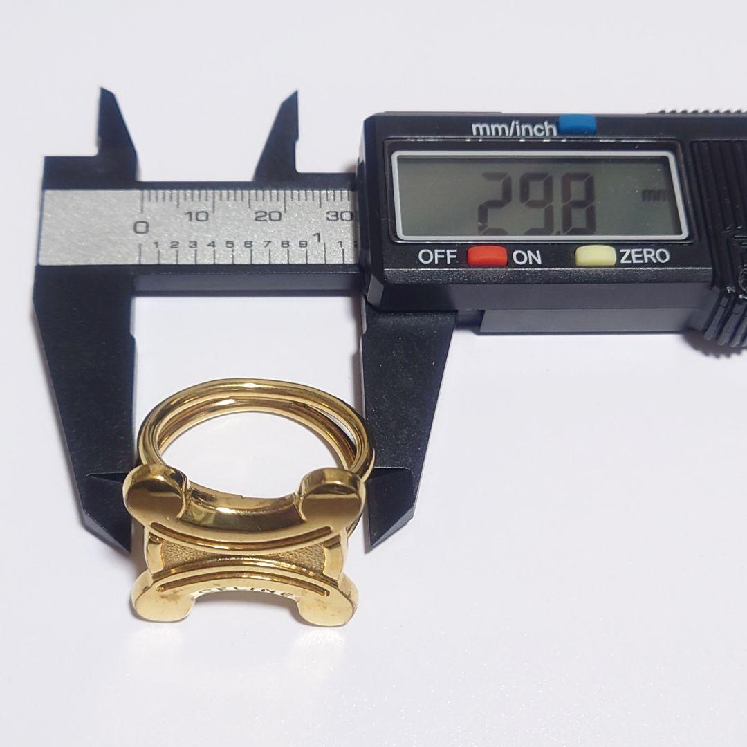 極美品 セリーヌ スカーフリング トリオンフ ゴールド HH1