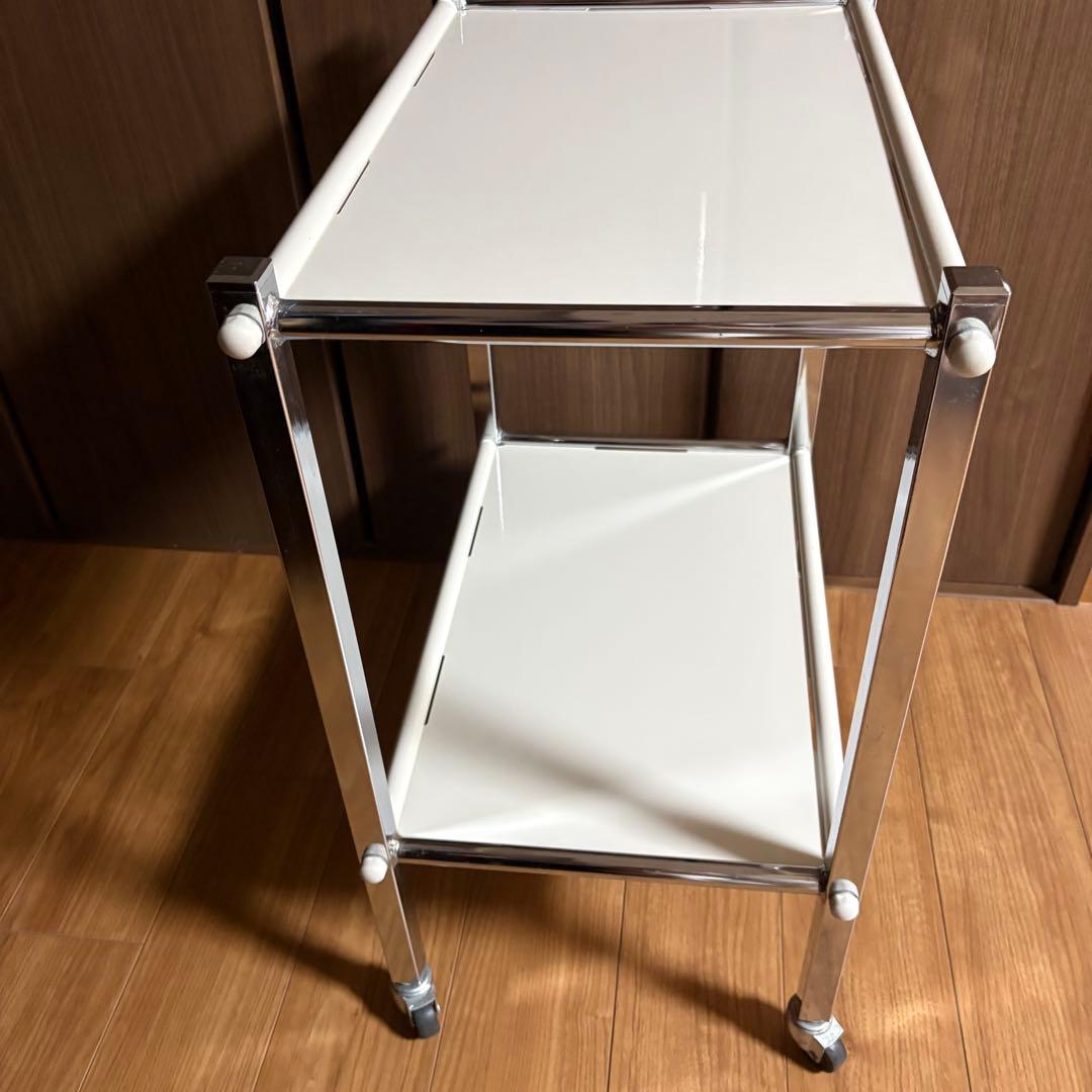美品　高田ベッド　ワーゴンキャスター付　院内設備　医療用　収納　2段式　日本製