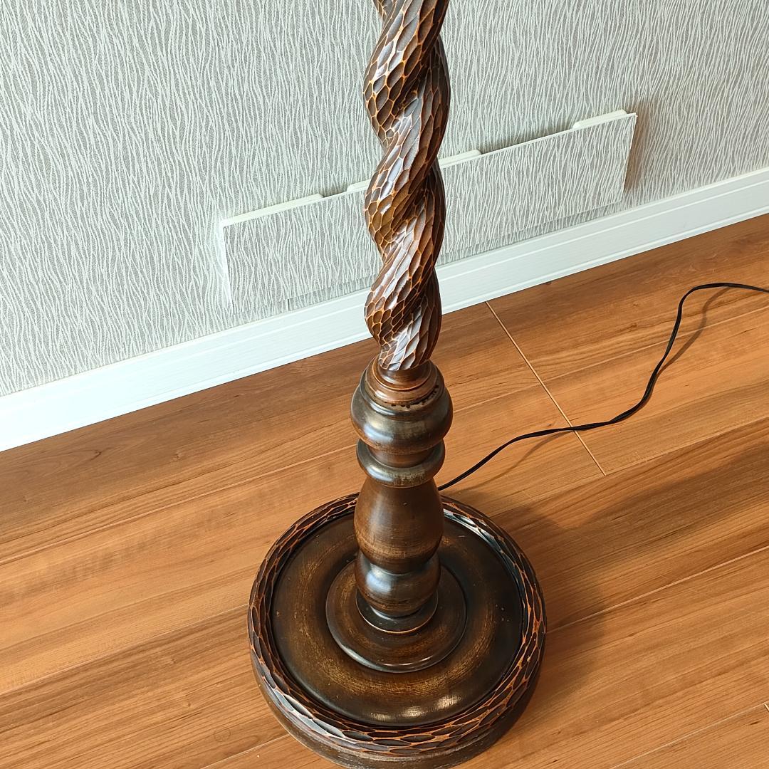 オールウッドベース　アンティーク　スタンドランプ　プリーツシェード