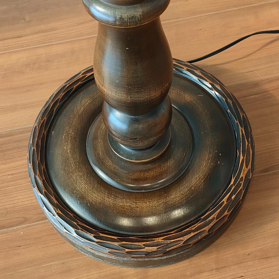 オールウッドベース　アンティーク　スタンドランプ　プリーツシェード