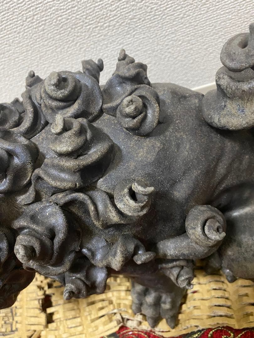 最終値下げ　超美品　シーサー　焼締め　激レア一点もの