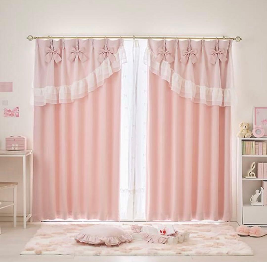 ロマンティックプリンセス ティアラリボン2WAY遮光カーテン