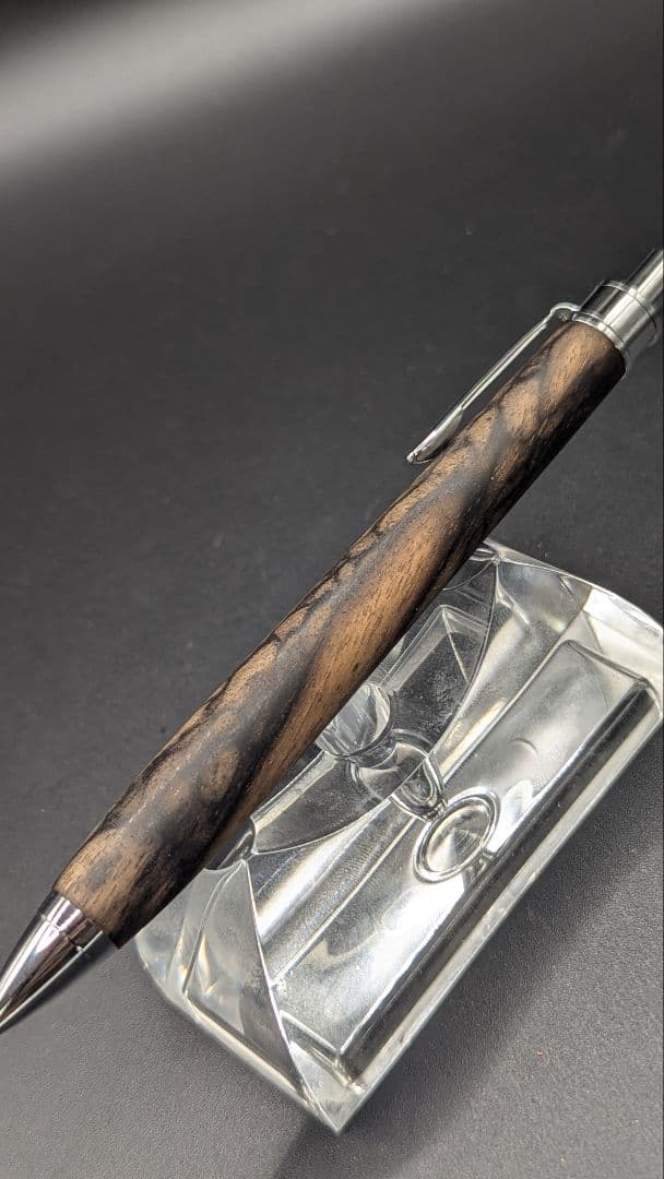 364ペン工房翌檜　極上　黒柿孔雀杢　木軸シャーペン　ボールペン