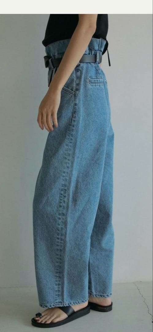 anuke アンヌーク　Waist Tuck Denim サイズ36ブルー