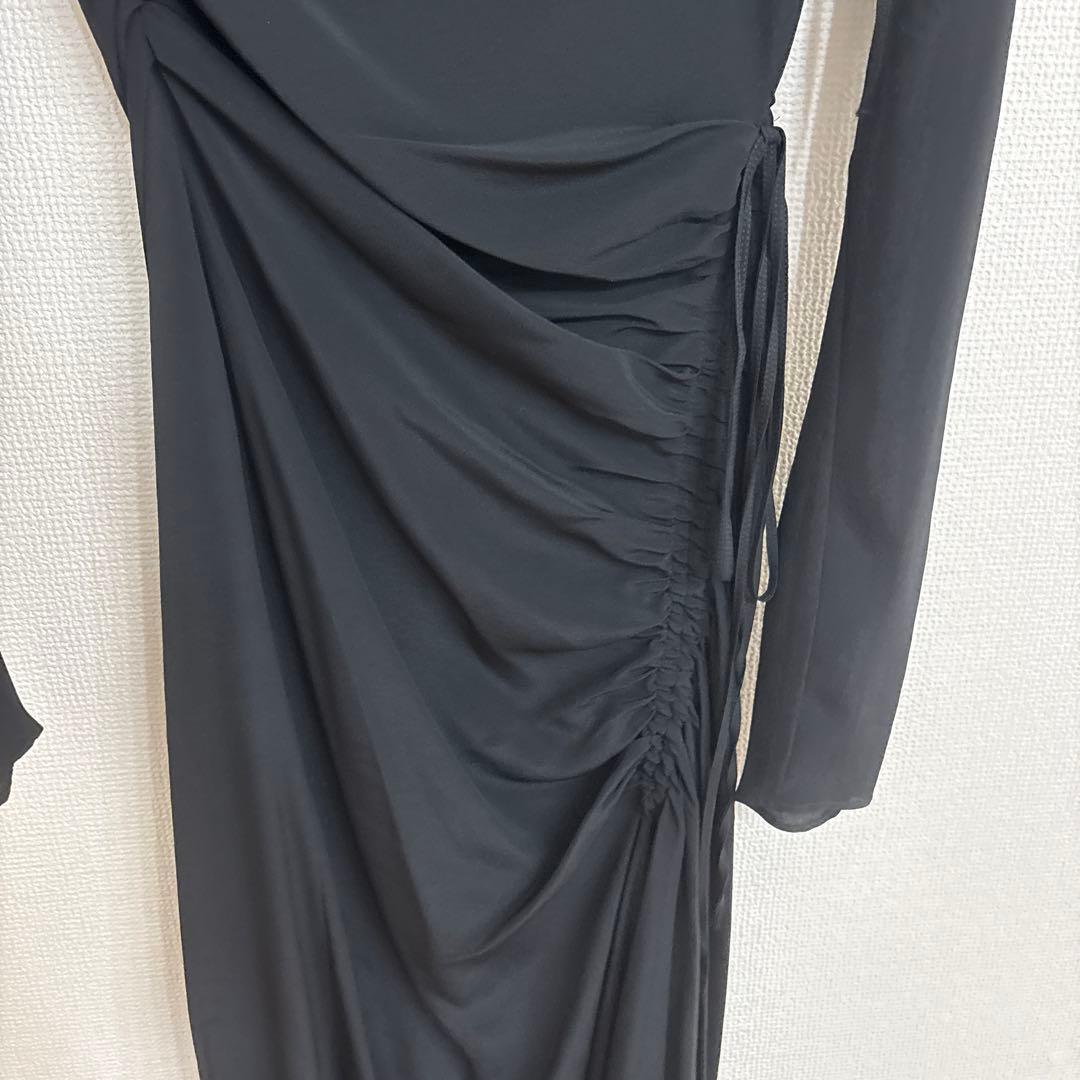 36 N°21 黒　ブラック　肩紐　パーティ　ロングドレス