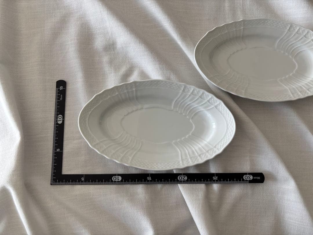 【美品】リチャードジノリ　ベッキオホワイト　ピクルス　オーバル　２枚まとめて