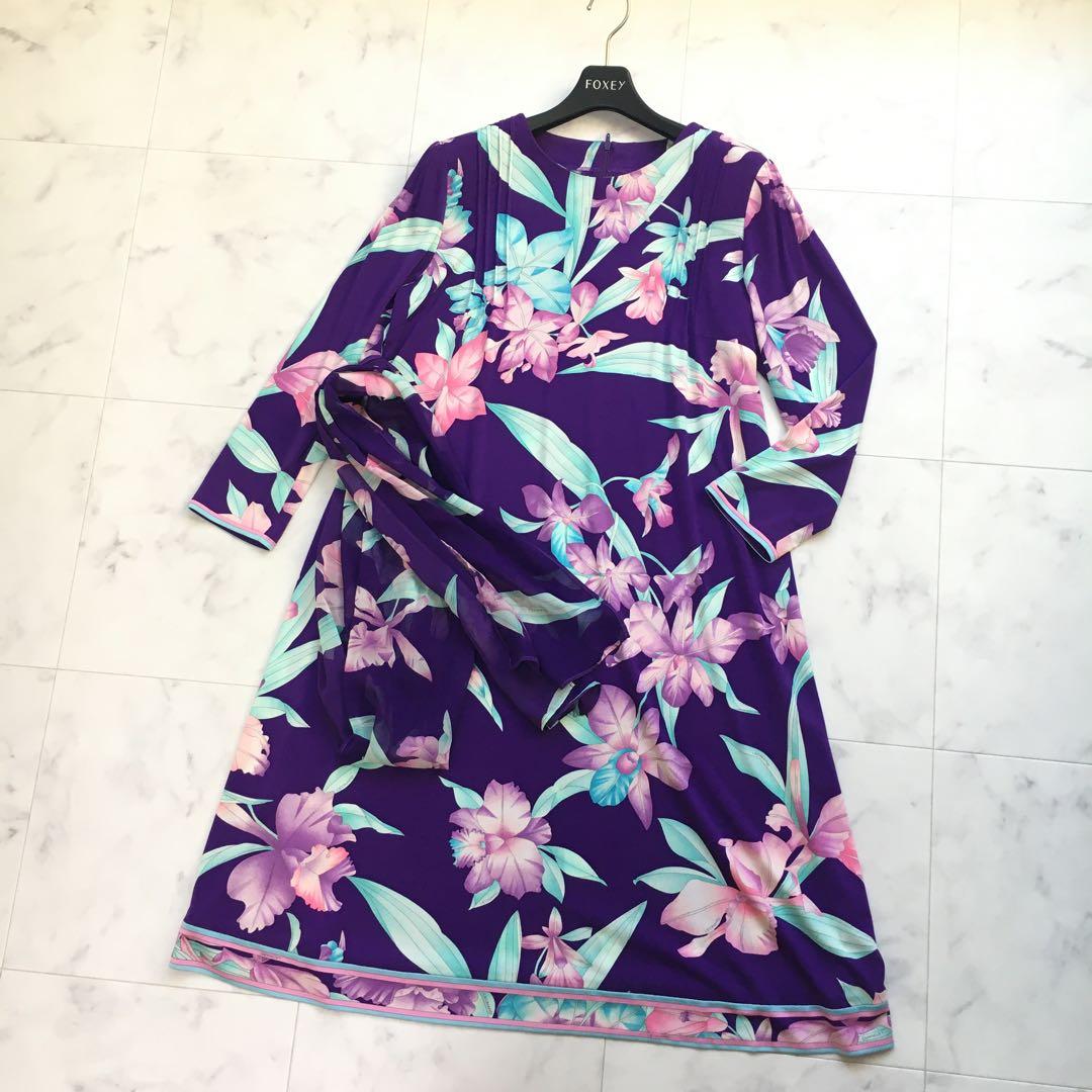 近年美品　LEONARD レオナール　カンカン　スカーフ　ベルト　ワンピース