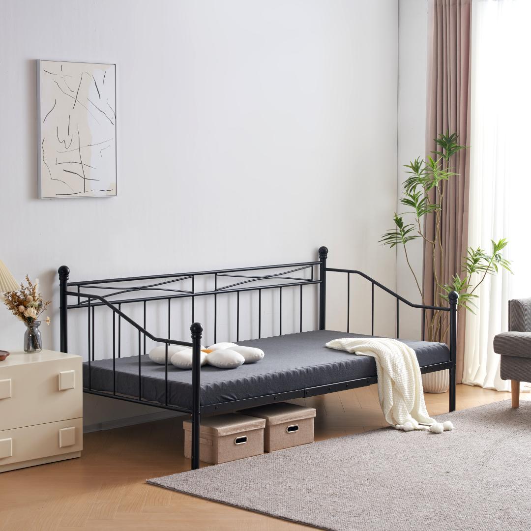 【ブラック】シングルベッド パイプベッド ベッド ベッドフレーム 一人暮らし