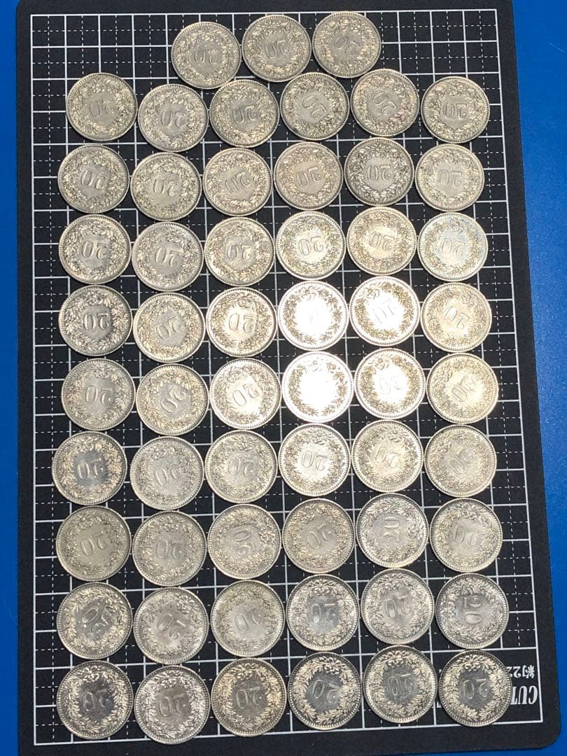 4005【スイス】1955-2015年20サンチーム　硬貨　年号別揃い　57枚