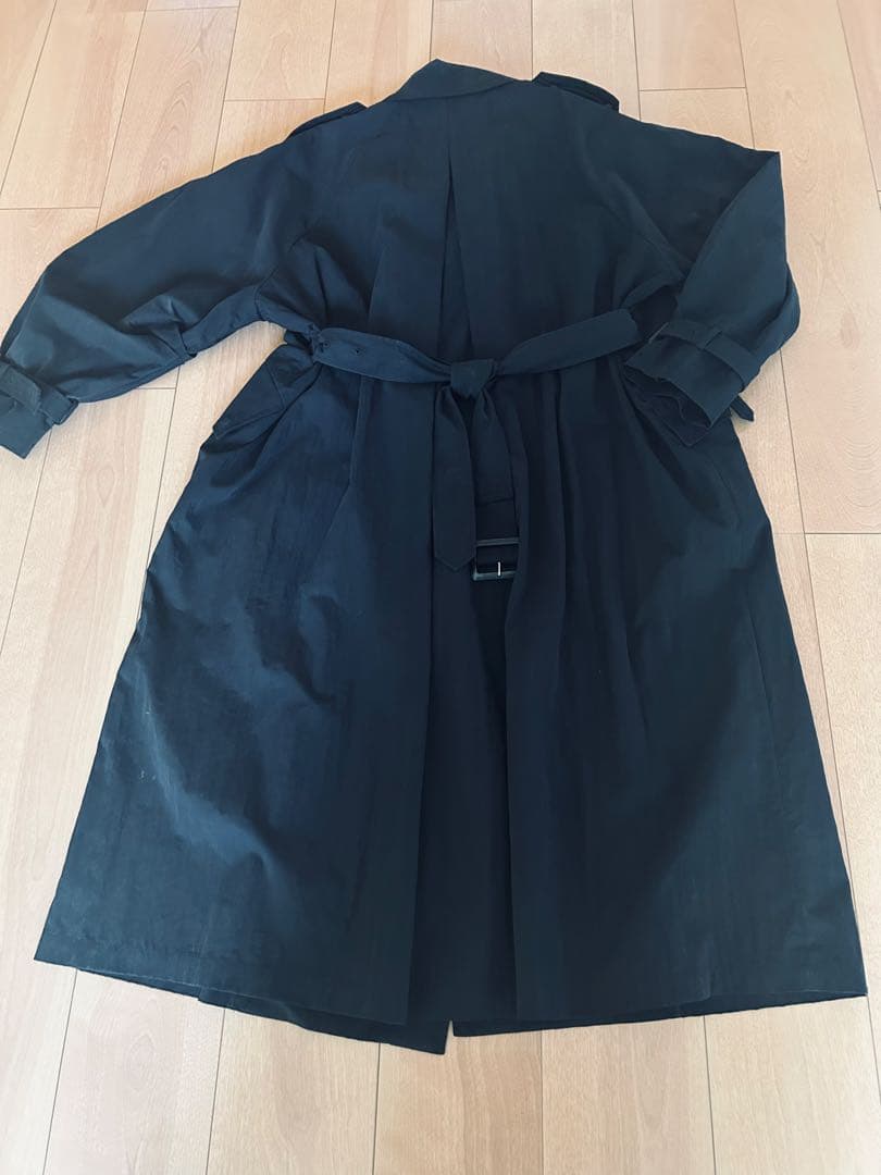 田中野夫 ETRE TOKYO リンクルトレンチコート　ブラックSサイズ