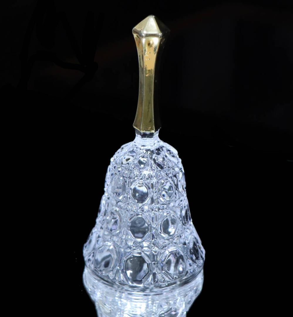 オールド・バカラ 珍品 ベル型金彩装飾クリスタルオブジェ ディアマン・ピエーリー