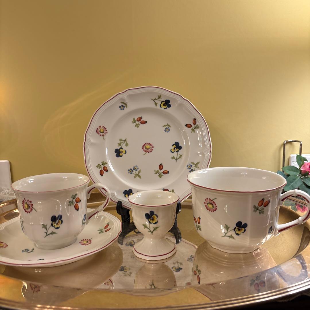 希少　美品　ビレロイボッホ　プチフルール　モーニングセット　カップソーサー　他