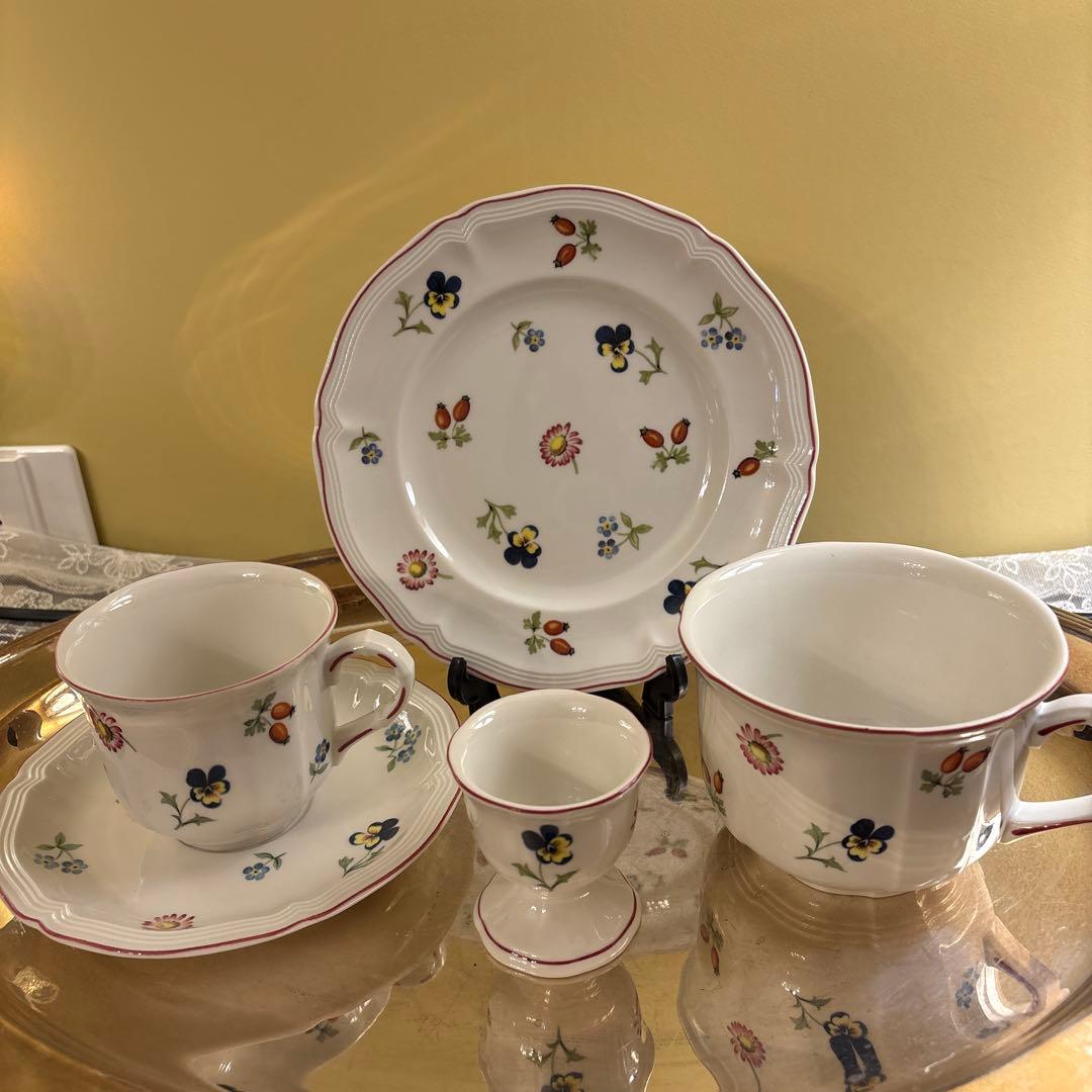 希少　美品　ビレロイボッホ　プチフルール　モーニングセット　カップソーサー　他