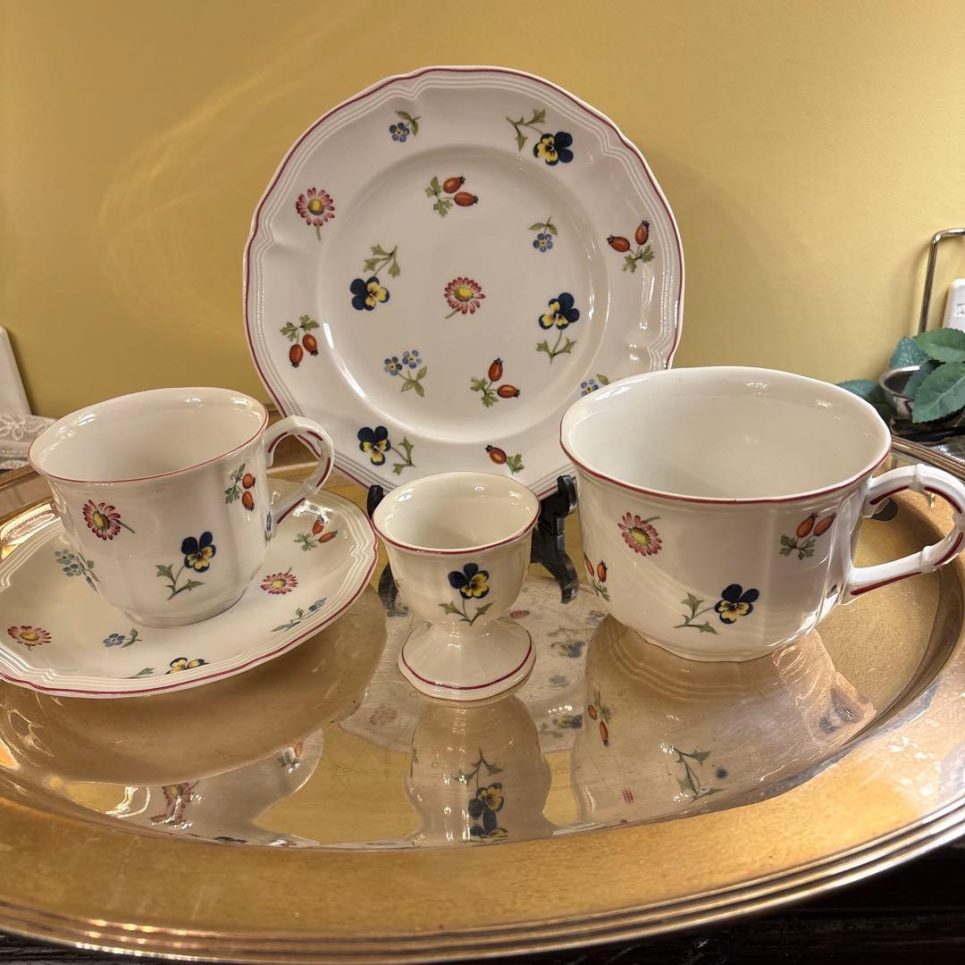 希少　美品　ビレロイボッホ　プチフルール　モーニングセット　カップソーサー　他