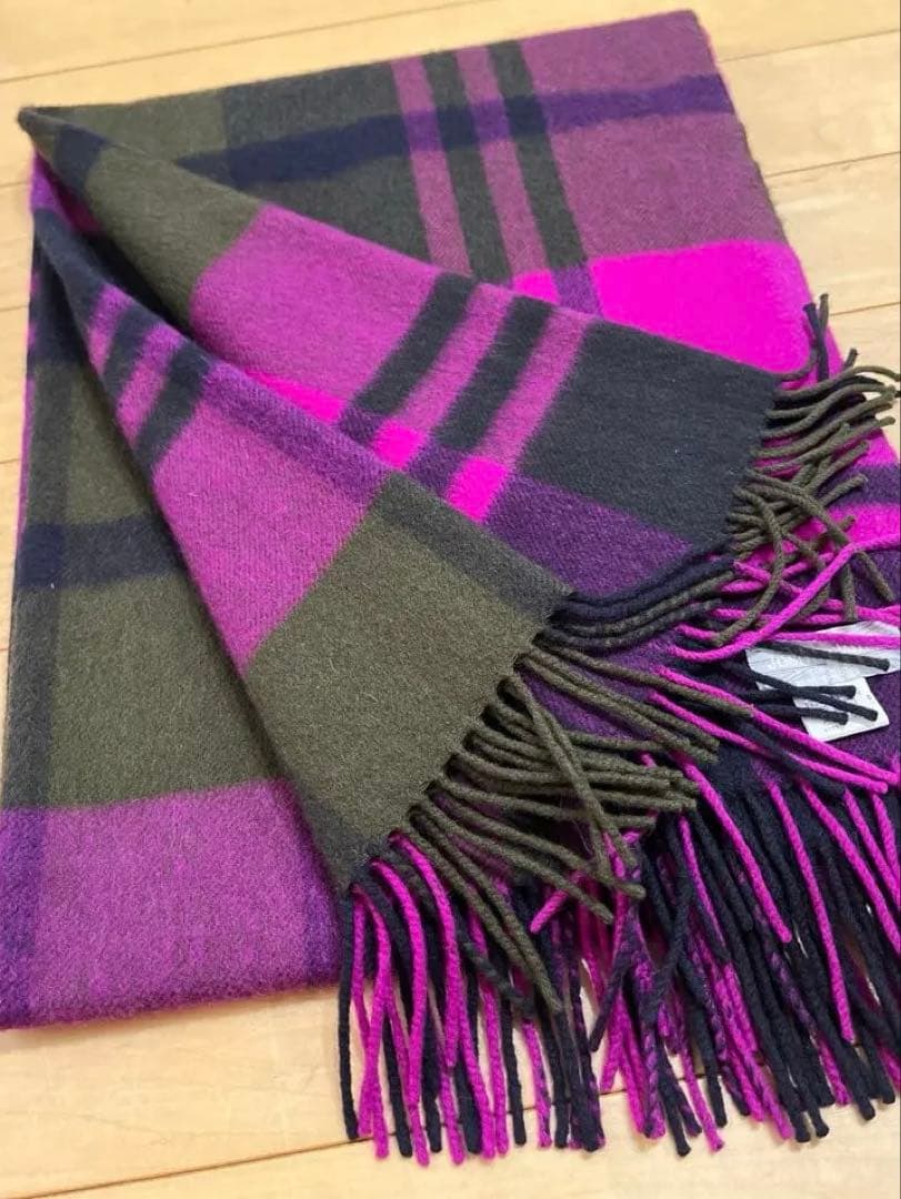 専用　Joshua Ellis カシミヤ大判ストールプライマリーブラックウォッチ