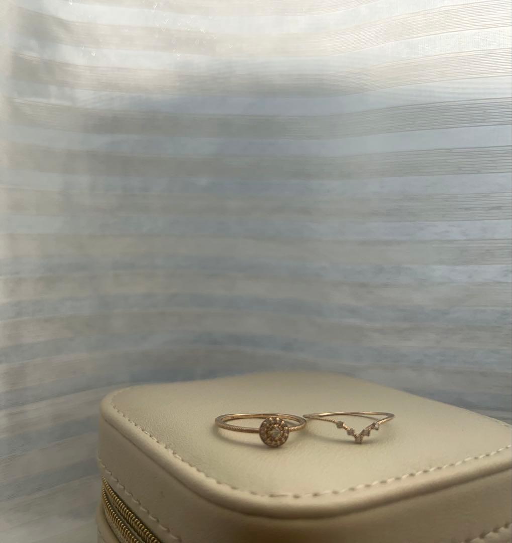 K10YG ダイヤモンドリング　2本SET