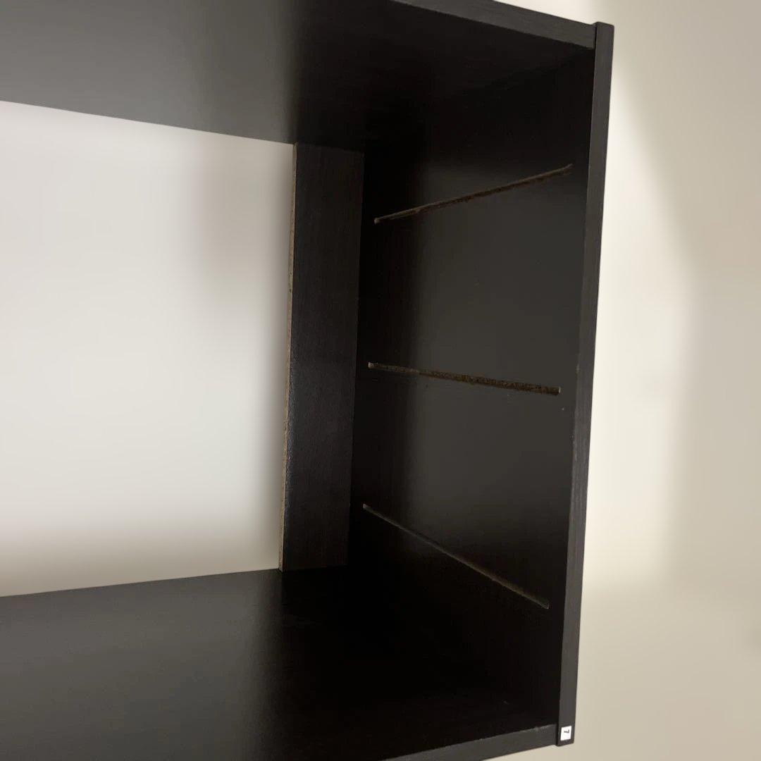 ダークブラウン 扉付き本棚 8棚 キャスター付き