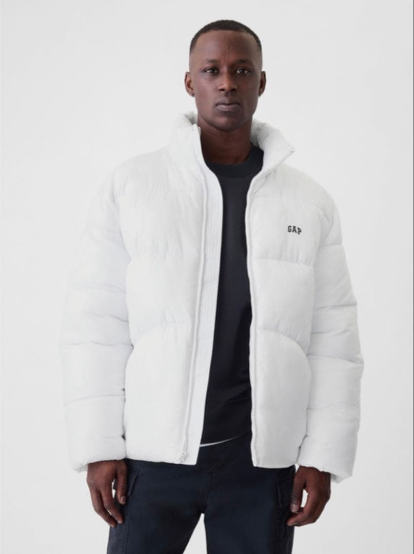 完売品！GAP ダウンジャケット ホワイト 白 ロゴ入 ダウン M