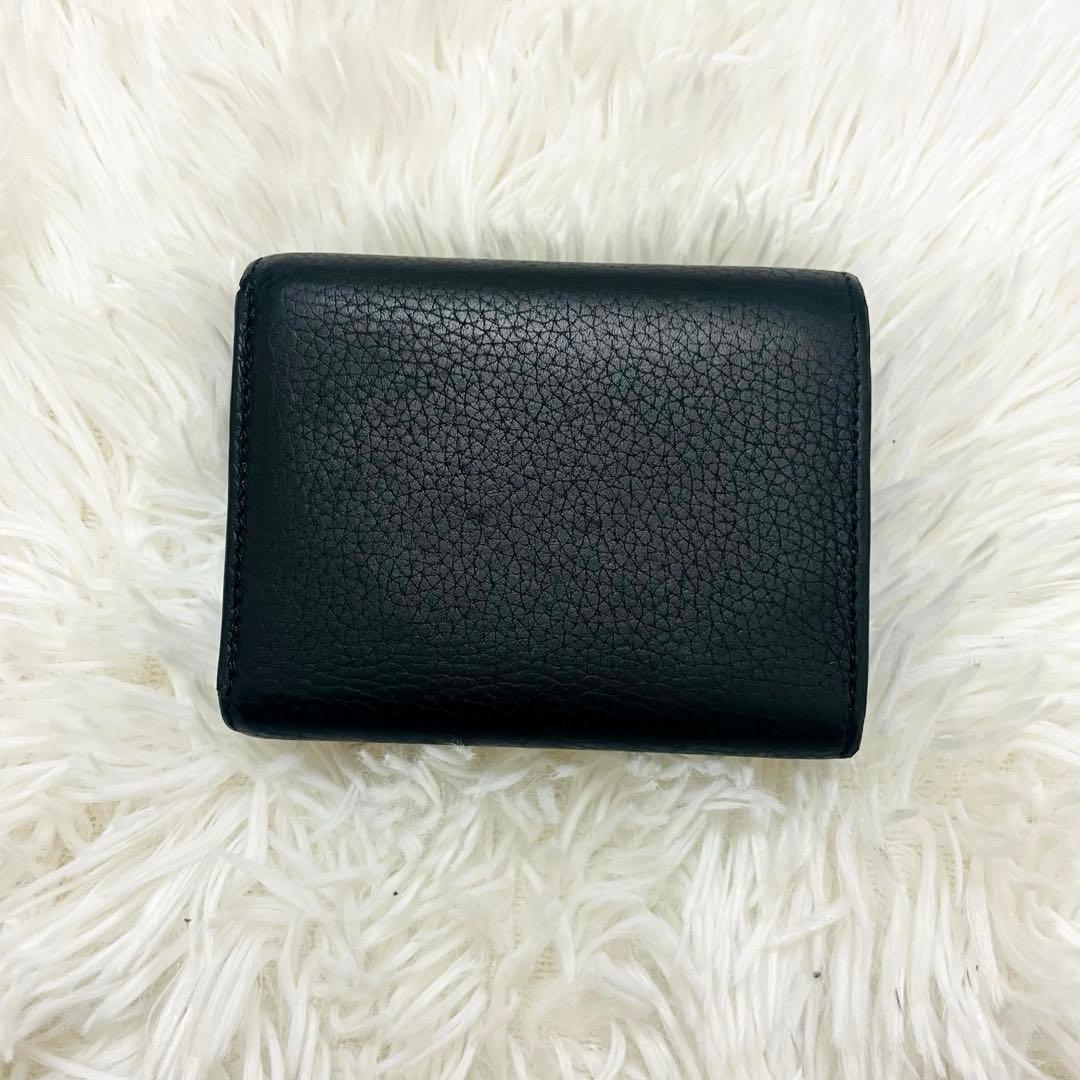 極美✨付属完備✨ロエベ 三つ折り財布 トライフォールド レザー ブラック 現行