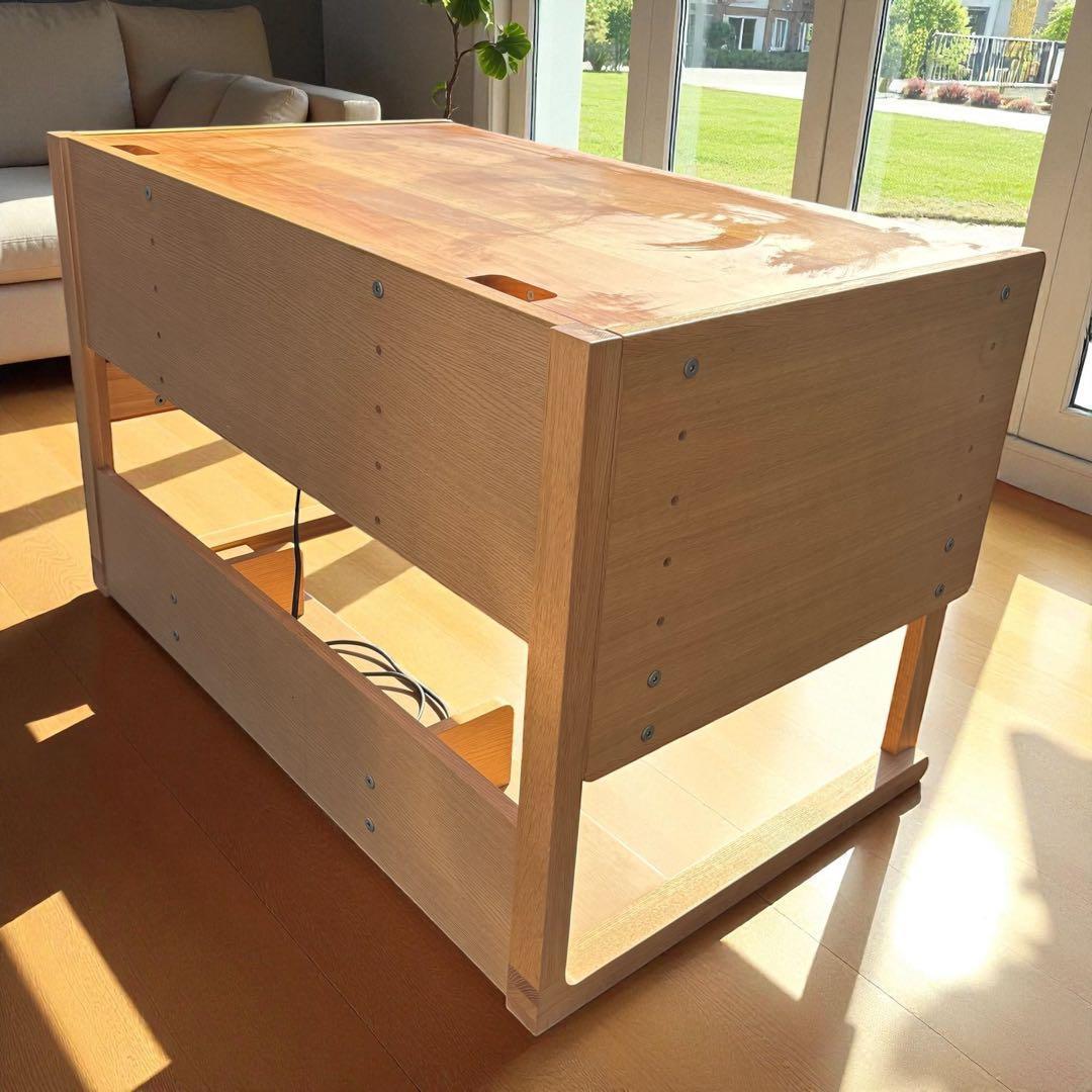 天然木・美品✨カリモク ベネッセ✨ 成長学習デスク ナチュラル 日本製 安心設計