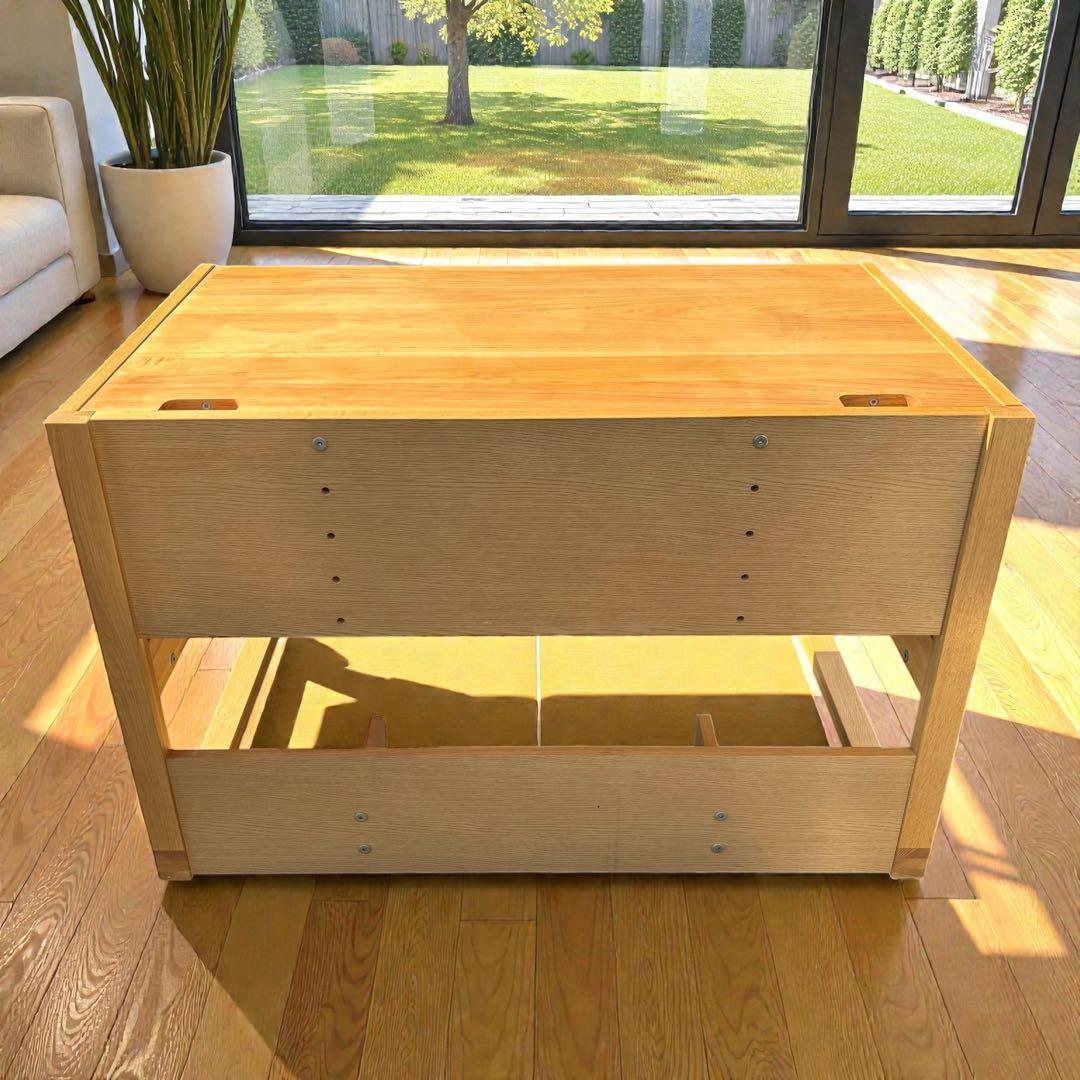 天然木・美品✨カリモク ベネッセ✨ 成長学習デスク ナチュラル 日本製 安心設計