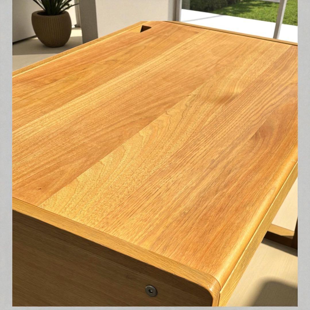 天然木・美品✨カリモク ベネッセ✨ 成長学習デスク ナチュラル 日本製 安心設計