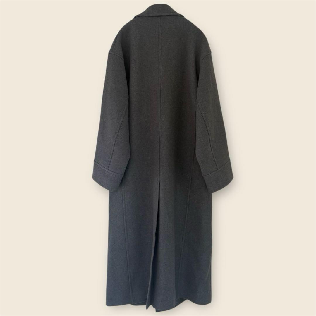 美品　uncrave アンクレイブ　プルーフメルトンロング Pコートグレー