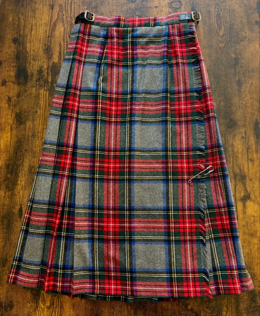 O 'Neil of Dublin ウールミックスキルトスカート ミモレ・半端丈