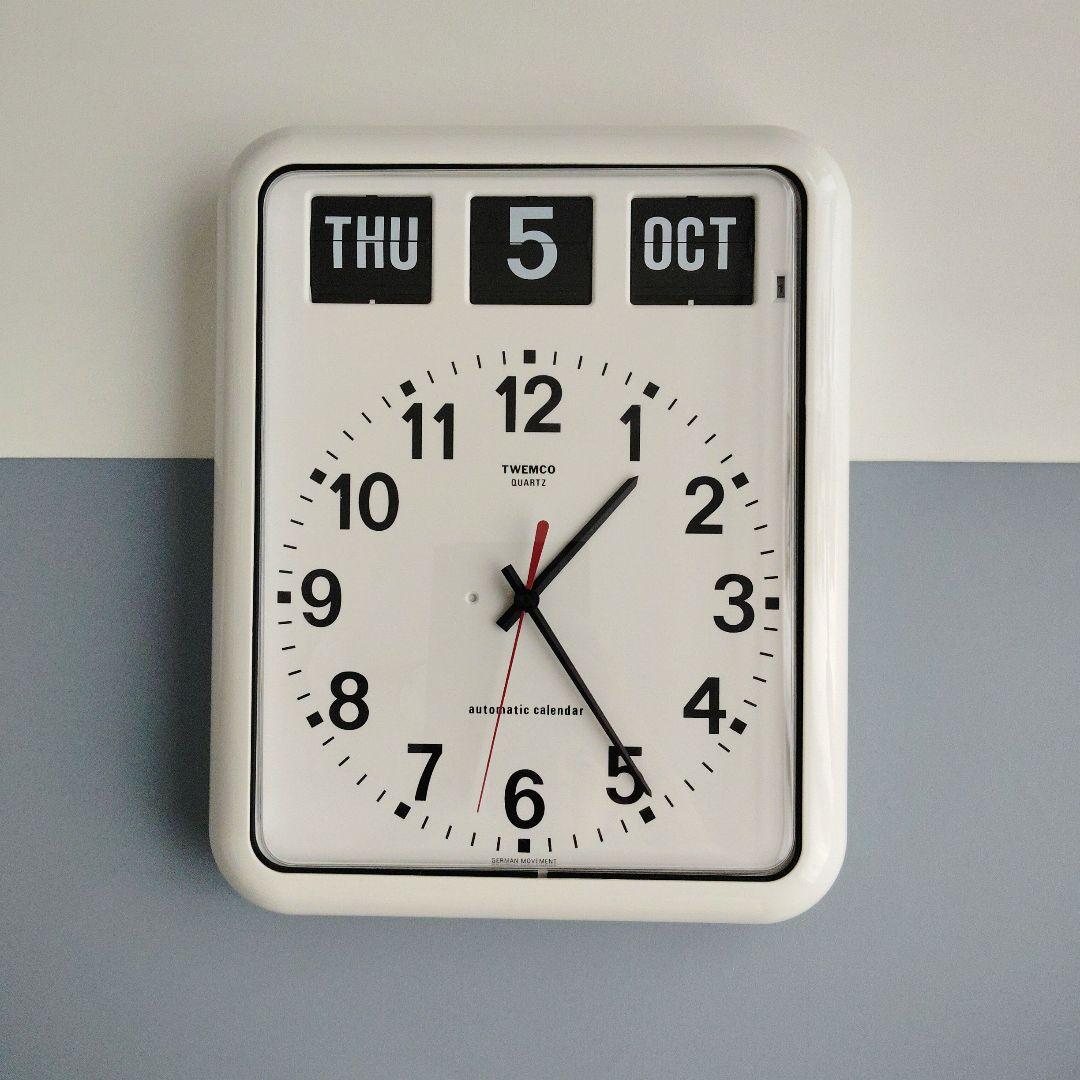 ジャンク TWEMCO トゥエンコBQ-12自動カレンダー掛時計 電波機能なし