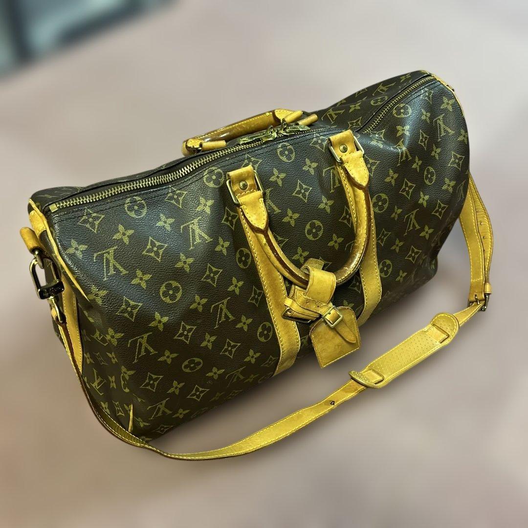Louis Vuitton ボストンバッグ ダークブラウン/イエロー
