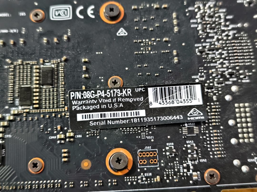 EVGA GeForce GTX1070 SC 8GB【訳あり・ジャンク】