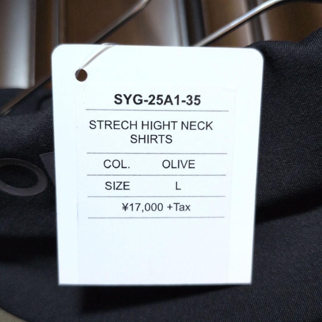 SY32:メンズ:Lサイズ:ハイネックシャツ:オリーブ色