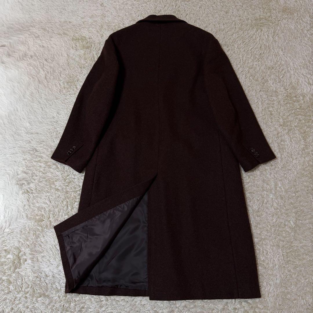 ☆極美品☆トゥモローランド　ビックチェスターコート　ヘリンボーン　ダークブラウン