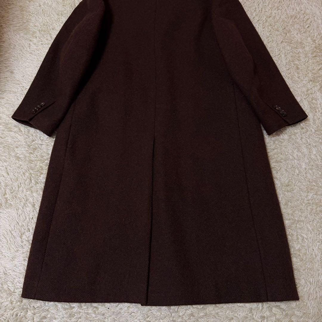 ☆極美品☆トゥモローランド　ビックチェスターコート　ヘリンボーン　ダークブラウン