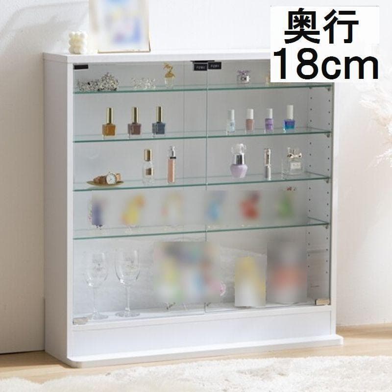 【幅80cm×奥行18cm】コレクションケース　ホワイト