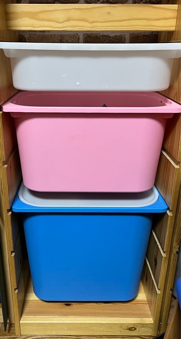 IKEA トロファスト　おもちゃ収納　高さ176㎝　壁棚　ケース　棚板付き